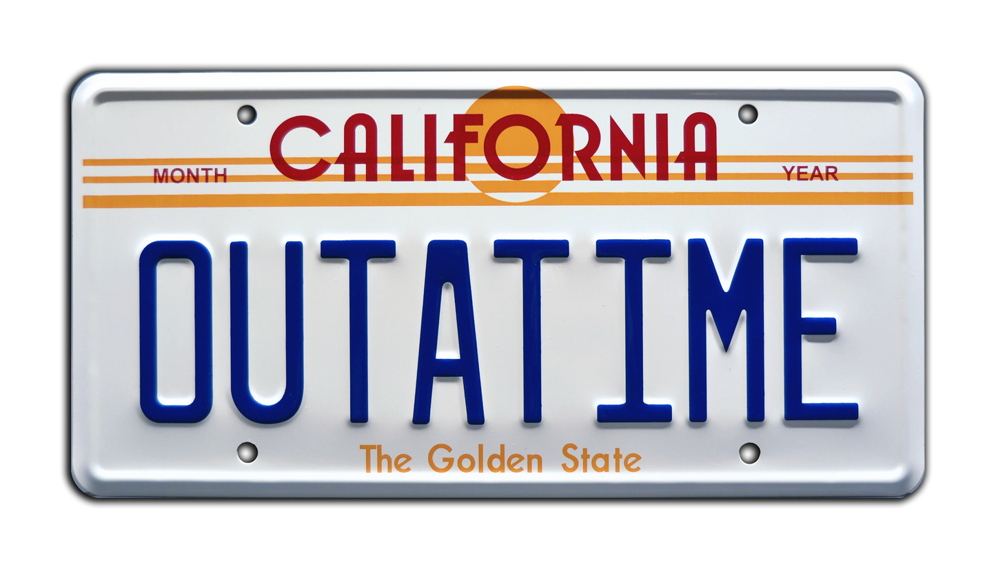 OUTATIME Licence Plate from BACK TO THE FUTURE | DELOREAN TIME MACHINE