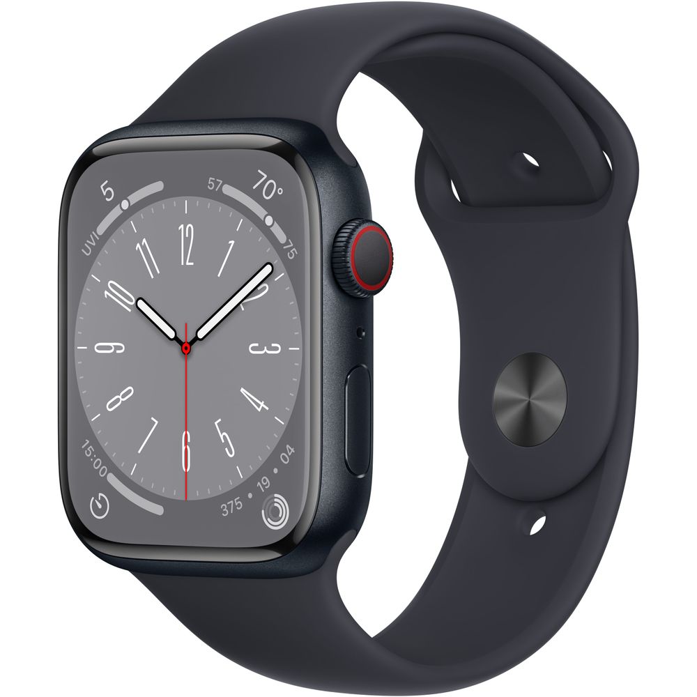 New Apple Watch Gen 8 Series 8 Cell 45mm Midnight Aluminum - Midnight Sport Band MNVL3LL/A